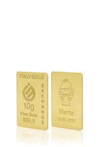 Lingotto Oro 24Kt da 10 gr. per Battesimo  - Idea Regalo Eventi Celebrativi - IGE Gold